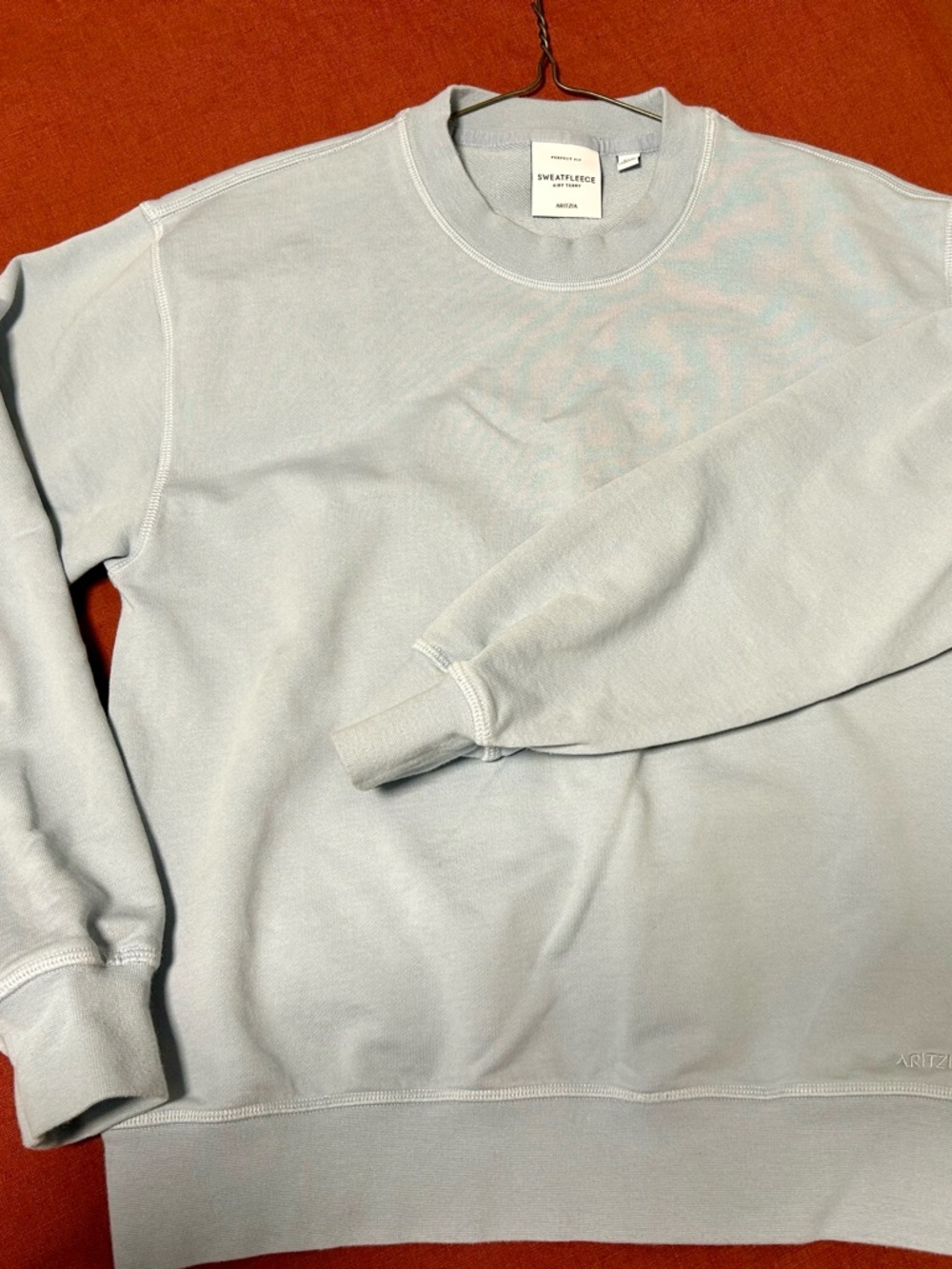 ARITZIA Sweatfleece Crewneck Sweater in Light Blue